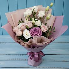 Букет цветов из:  Розы и Лизиантусы в Атамановке