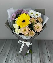 Букет цветов из:  Розы, Герберы и Хризантемы в Атамановке