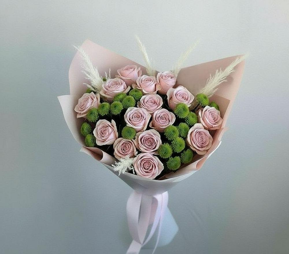 Букет цветов из: Розы и Хризантемы в Атамановке