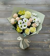 Букет цветов из:  Альстромерии, Розы и Хризантемы в Атамановке