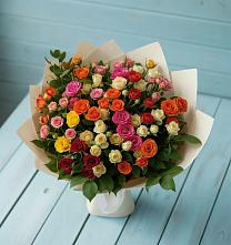 Букет Микс из разноцветных кустовых роз #REPLACE_PRED# Атамановке